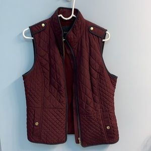Maroon quilted Talbots vest